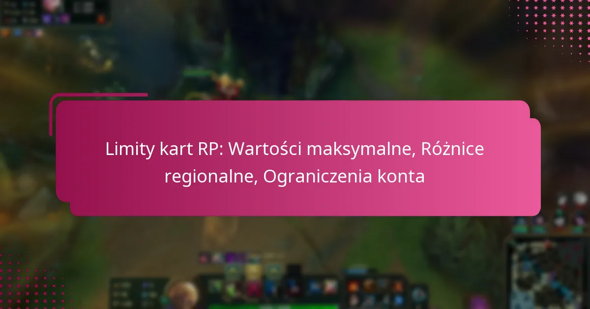Limity kart RP: Wartości maksymalne, Różnice regionalne, Ograniczenia konta