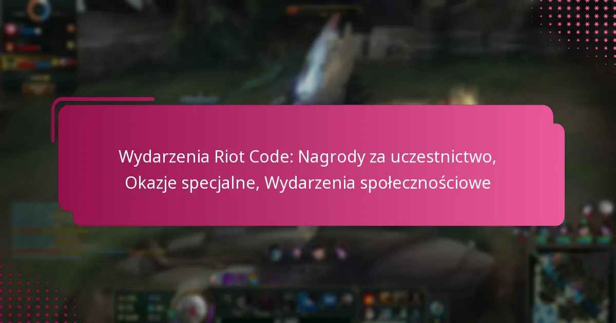 Wydarzenia Riot Code: Nagrody za uczestnictwo, Okazje specjalne, Wydarzenia społecznościowe