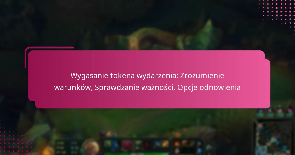 Wygasanie tokena wydarzenia: Zrozumienie warunków, Sprawdzanie ważności, Opcje odnowienia