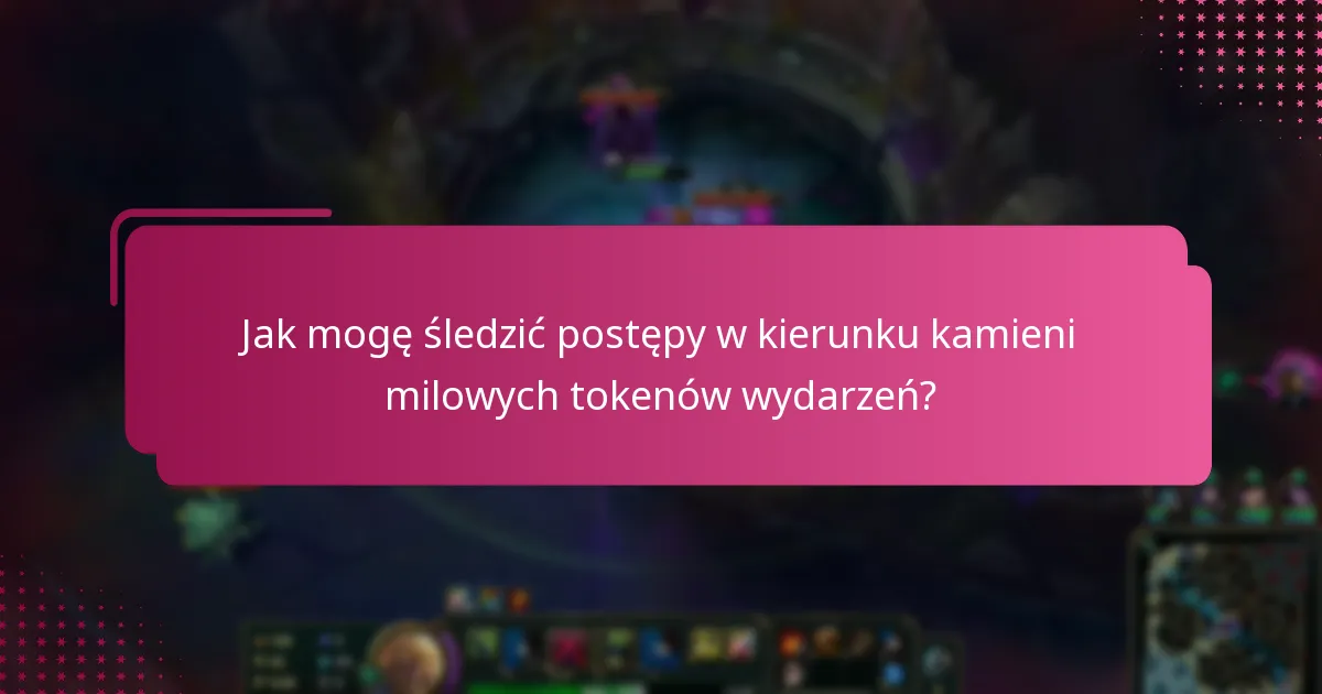 Jak mogę śledzić postępy w kierunku kamieni milowych tokenów wydarzeń?