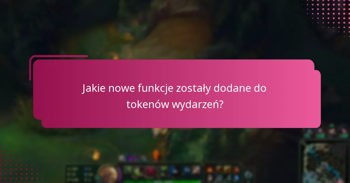 Jakie nowe funkcje zostały dodane do tokenów wydarzeń?