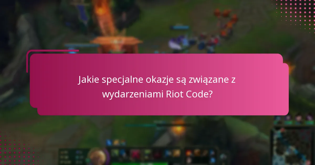 Jakie wydarzenia społecznościowe są powiązane z wydarzeniami Riot Code?